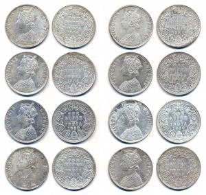 Victoria Empress, Silver Rupee (8), 1888, Bombay Mint, obv C2 /rev I, 'B' Raised. Fine+ to