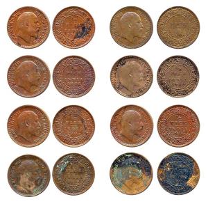 Edward VII, Copper and Bronze (8), ½ Pice, 1903, 1904, 1905, 1906 (2), 1907, 1908 And 1910
