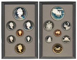 Canada, Elizabeth II, Proof Set of 7, 1992, Stagecoach Service. In original box of issue. 