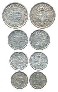 Portuguese Mozambique, Silver 20, 10, 5 and 2.5 Escudos, 1952 and 1960. Very Fine+.