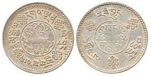 Tibet, Silver, 11.52g, 3 Sarang, date written in words. Very Fine+, Rare.