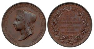 Golden Jubilee of Queen Victoria's reign, Copper Medal, bust of the ruler to right on obv.
