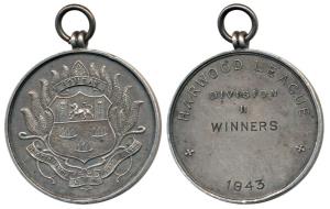 Bombay Western India Football Association, Silver Medal, 29.66g, monogram on obv., Harwood