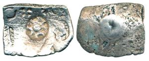 Punch Marked, Narhan Area (c. 600-500 BC), Silver Double Karshapana, 6.58g, single circula