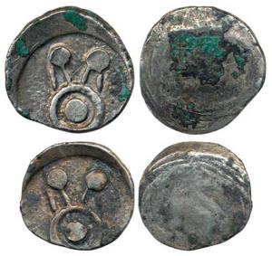 Punch Marked, Kuntala Janapada, (c. 600-400 BC), Silver 2 different denominations, 3.34g a