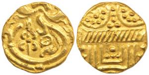Chalukyas of Kalyana, Somesvara I (AD 1043-1068), Gold Pagoda, obv. temple entrance, ornam