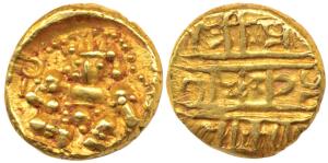 Nayakas of Chitradurga, Gold Pagoda, 3.35g, Bal Gopala on obv., Nagari legend Sri Pratapa 