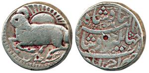 Jahangir, Silver Zodiac Rupee, 11.24g, Aries sign, Ahmadabad Mint, AH 1027. Very Fine, Ver