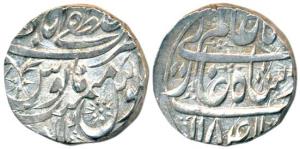 Shah Alam II, Silver Rupee, Mustafabad Mint, AH 1184/2. Very Fine+.