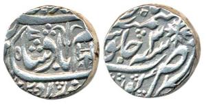 Kora Mint, Silver Rupee, 11.21g, in the name of Shah Alam II, RY 3, inverted dagger and fl