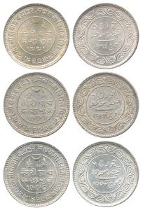 Khengarji III, Silver 5 Kori (2), in the name of George V, VS1991/1935AD and George VI, VS