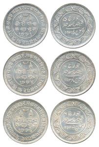 Khengarji III, Silver 5 Kori (2), in the name of George V, VS 1991/1935 AD and George VI, 