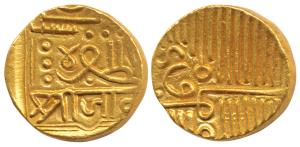 Jam Vibhaji, Gold 2 Kori, 6.42g, Persian letters on both sides with Nagari inscription Sri