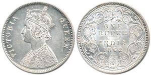 Victoria Queen, Silver Rupee, 1862, Calcutta Mint, A / I / 0 / 0. Extremely Fine, Scarce.