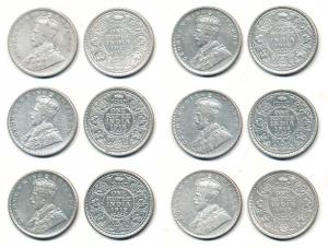 George V, Silver Rupee (6), 1912 (2), 1916 to 1919. About Very Fine. (6)