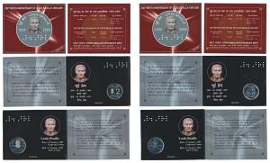 2009 Uncirculated and Proof Set, 200th Birth Anniversary of Louis Braille, Rupees 2 (singl