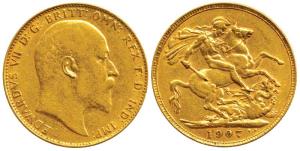 Great Britain, Edward VII, Gold Sovereign, 8g, 1907. Very Fine, Scarce.