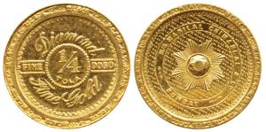 Tola coinage, Gold ¼ Tola, 2.9g, M/s Manilal Chimanlal & Co. Bombay, Diamond Fine Gold ins