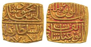 Ghiyas Shah, Gold Square Tanka, 10.98g, AH 887 (G&G M67). Very Fine+, Rare.