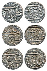 Amritsar Mint, Silver Rupee (3), Nanakshahi couplet, VS 1876, 1877, 1881. Very Fine+ to Ex