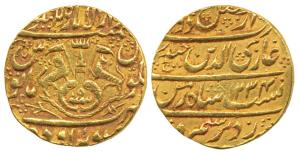 Ghazi ud din Haider, Gold Asharfi, Suba Awadh Dar al Amar Lakhnau Mint, AH 1234/5. Very Fi