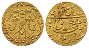 Wajid Ali Shah (1847–1856 AD), Gold ½ Asharfi, Mulk Awadh Bait al Sultanat Lakhnau Mint, A