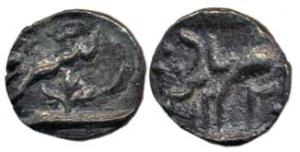 Daulat Rao Sindhia (1794-1827 AD), Silver 1/8 Rupee, 1.27g, Burhanpur Darul Surur Mint, AH
