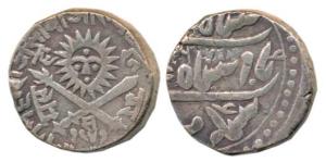 Shivaji Rao Holkar, Silver Rupee, 11.2g, Malharnagar Mint, with the name of Shah Alam II, 