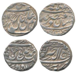 Muhammad Ali Khan and Muhammad Ibrahim Ali Khan, Silver Rupee (2), Sironj Mint, both with 