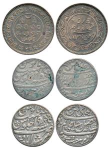 Silver (3), Kutch Khengarji, Silver 5 Kori, with the name of Georg VI, VS1937; Silver Rupe