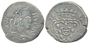 Goa, Joao, Silver Rupia, 10.6g, 1806 (KM 219). Fine+, Scarce.