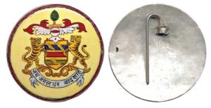 Bikaner State, Royal Cap Badge, Silver with colourful enamel (minakari) of the Coat of Arm