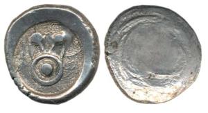 Punch Marked, Kuntala Janapada, (c. 600-400 BC), Silver Double Karshapana, archaic pulley 