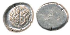 Punch Marked, Matsya area of Agra region (c.350 BC), Silver Karshapana, unlisted type with
