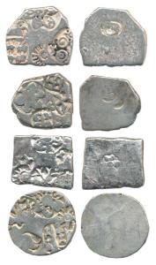 Punch Marked, Maurya Empire, Silver Karshapana (4), prominent five marks punched on a sing