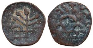 Anandas of Karwar (2nd century BC), Chutukulananda, Copper Unit, six arch hill with legend