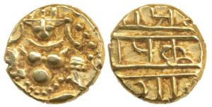 Nayakas of Chitradurga, Gold Durgi Hons, in the name of Krishna Deva Raya, obv. seated Bal