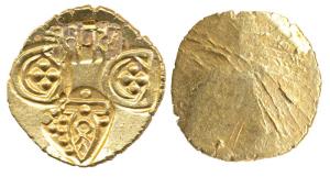 Paramaras of Vidarbha, Jagadeva (c. 12th century AD), Gold, 3.62g, obv. punches of a templ