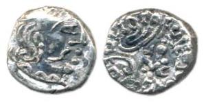 Kalachuris of Maharashtra, Krishnaraja (c. 550-575 AD), Silver Drachma, obv. bust facing r