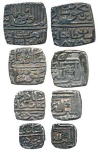 Ghayas Shah, set of 4 coins, Tanka, 1/2, ¼ and 1/8 (GG M75-78). Very Fine. (4)