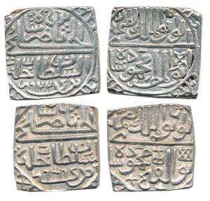 Mahmud Shah II (1510-1531 AD), complete set of 3, Silver Tanka, 3/4 , 1/2, AH 924, 931, 92