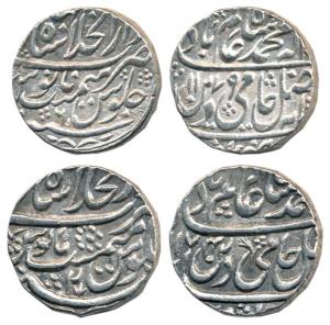 Shah Alam II (1759-1806 AD), Rupee (2), Shahjahanabad Mint, AH 1174/2 and AH 1179/6, the f