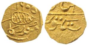 Multan Mint, Gold Rupee, 0.5 g, issued by Diwan Mulraj, complete date VS 1905 (Herrli 11.0