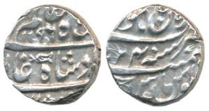 Ranjit Dev (1742-1780 AD), Silver Rupee, Darul Aman Jammu Mint, in the name of Shah Alam I