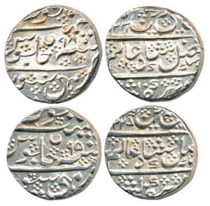Krishna Raja Wodeyar, Silver Rupee (2), in the name of Shah Alam II, Mysore Mint, 1227/95,