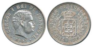 Carlos I, Silver Rupia, 1903. Very Fine.