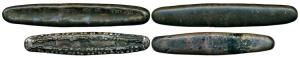 Laos, Vientiane (1591-1707), Silver 1.5 Tamlung Lat and a Copper lat tiger tongue money. V
