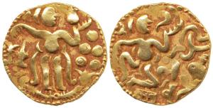 Sri Lanka, Gold Kahavanu, 3.4g, Anonymous, sri / lamka / vibhu (fortunate Lord of Sri Lank
