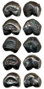 Thailand, Kingdom of Siam, Rama IV, Silver Pot Duong Bullet Money. Very Fine. (5)