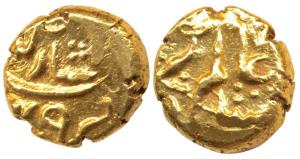 Aurangzeb, Gold Pagoda, Imtiazgarh Mint, RY 49 (Similar to KM 326.2). About Extremely Fine
